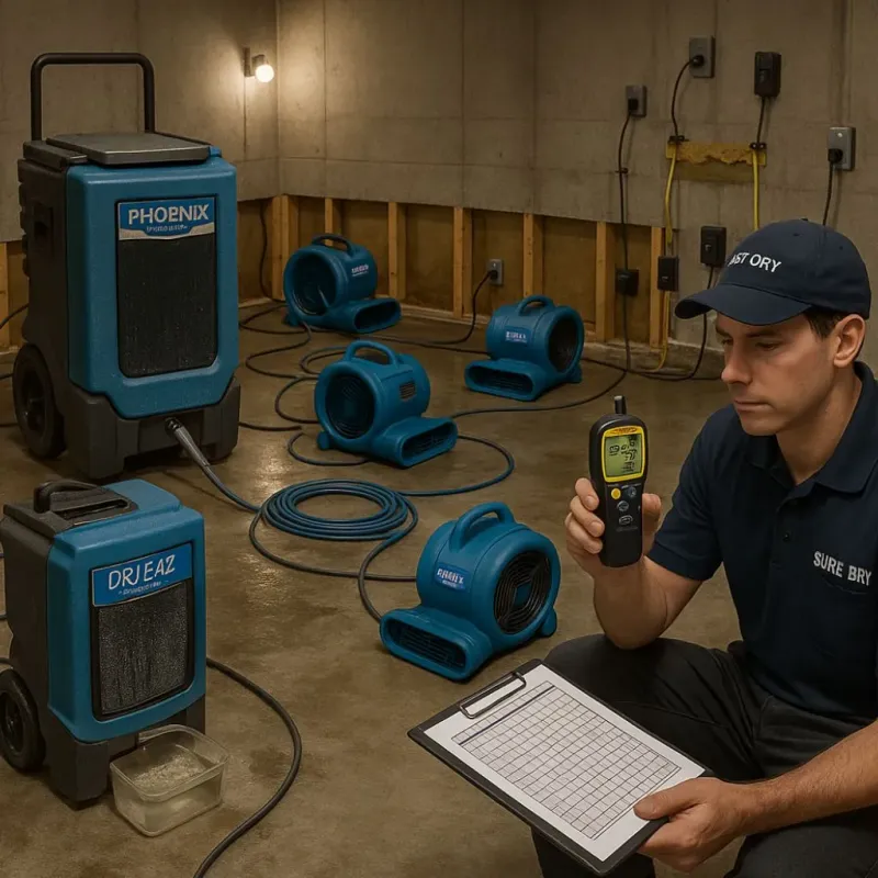 Structural Drying and Dehumidification process in East Carroll Parish, LA
